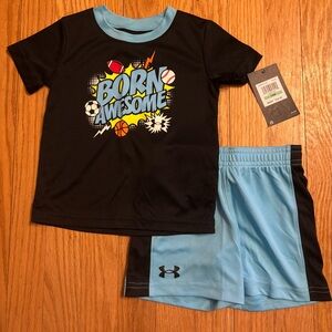Under Armour Baby Boys “Born Awesome” 2-Piece Shorts Set - Size 18 Months